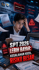 Ilustrasi wajib pajak mengalami stres akibat SPT lebih bayar dan pemeriksaan pajak DJP 2026
